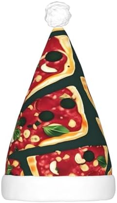 QINZHENG LED Pizza Santa Hat Christmas Decoration