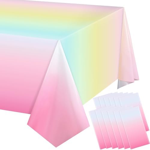 Riakrum Rainbow Plastic Tablecloths 3 Pack