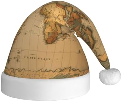 World Map Print Funny Christmas Santa Hat for Adults
