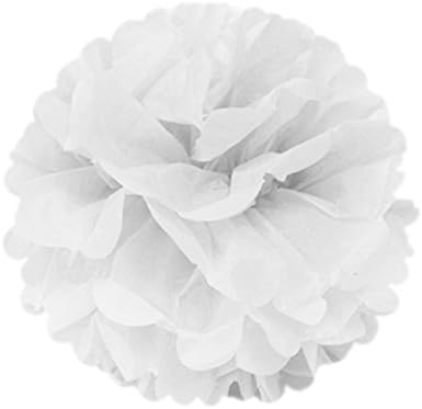 Wrapables 8 Inch Tissue Pom Poms Set of 5 White
