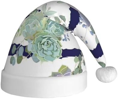 QINZHENG Personalized Striped Succulents Santa Hat
