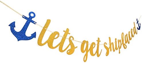 Wulagogo Gold Glitter Nautical Banner