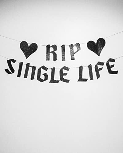 XO Fetti RIP Single Life Glitter Banner - 5 Ft Black
