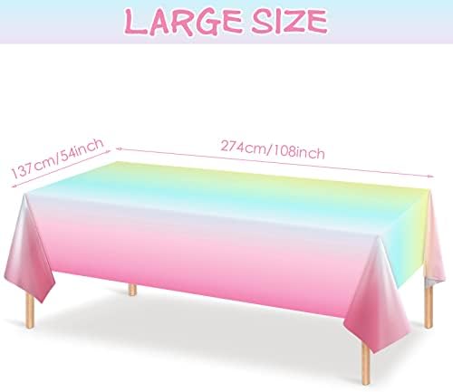 Riakrum Rainbow Plastic Tablecloths 3 Pack