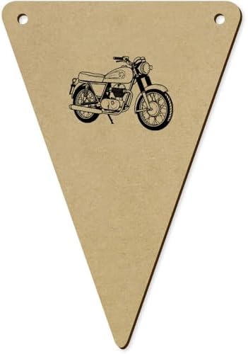 5 x 140mm Motorbike Wooden Bunting Flags