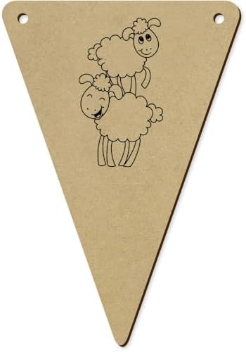 5 Piece Cute Sheep Wooden Bunting Flags
