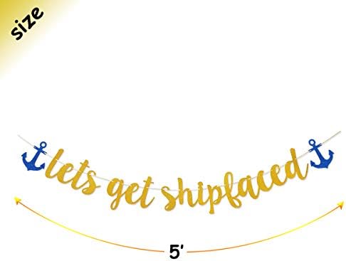 Wulagogo Gold Glitter Nautical Banner