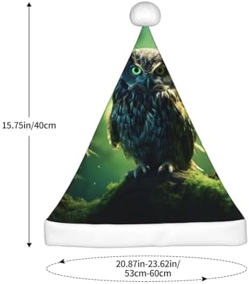 Owl Beliefs Print Santa Hat Plush Funny Adult Christmas Party Headwear