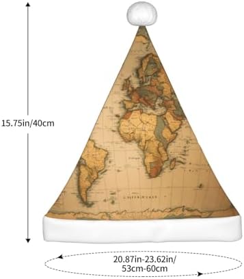 World Map Print Funny Christmas Santa Hat for Adults