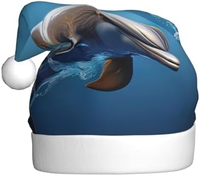 Unique 3D Dolphin Print Santa Hat Plush