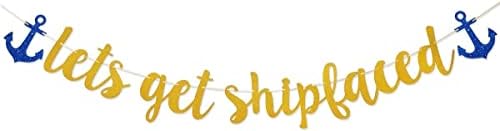 Wulagogo Gold Glitter Nautical Banner