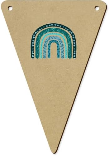 5 x 140mm Blue Rainbow Wooden Bunting Flags BN00086040