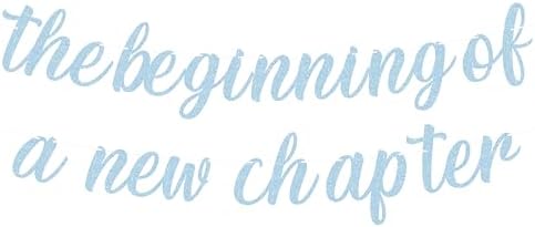 Pre-Strung New Chapter Light Blue Glitter Banner