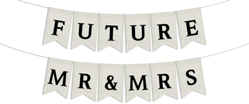 Burlap Future Mr Mrs Banner - Wedding Decorations