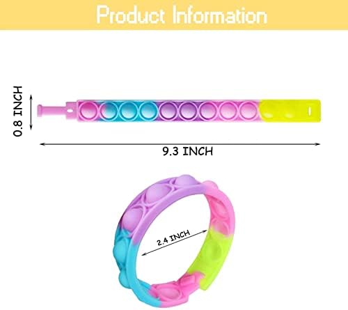 60 Pcs Pop Bubble Wristband Fidget Toy Set