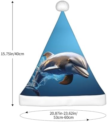 Unique 3D Dolphin Print Santa Hat Plush