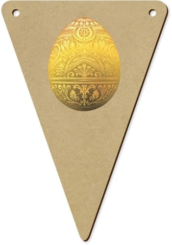 5 Pack Ornate Golden Egg Wooden Bunting Flags