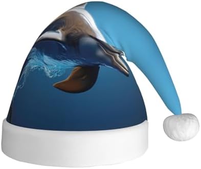 Unique 3D Dolphin Print Santa Hat Plush