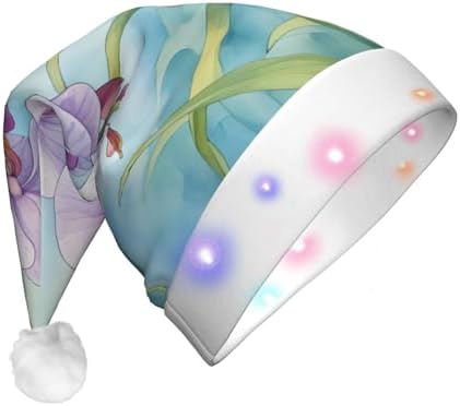 QINZHENG LED Orchid Butterfly Santa Hat for Adults