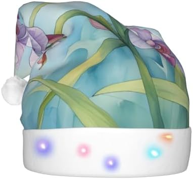 QINZHENG LED Orchid Butterfly Santa Hat for Adults