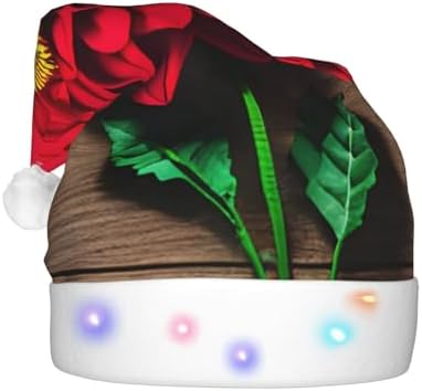 QINZHENG LED Light Up Santa Hat for Adults
