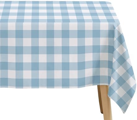 Light Blue Gingham Tablecloths 3 Pack Disposable Party Supplies