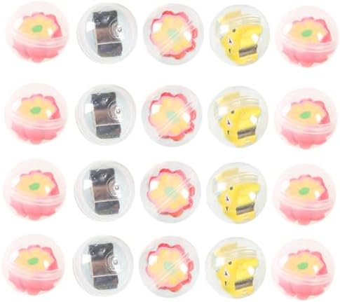 20 Pcs Refillable Capsules with Cute Pencil Topper Erasers