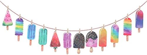 BinaryABC Popsicle Banner Garland for Luau and Summer Parties