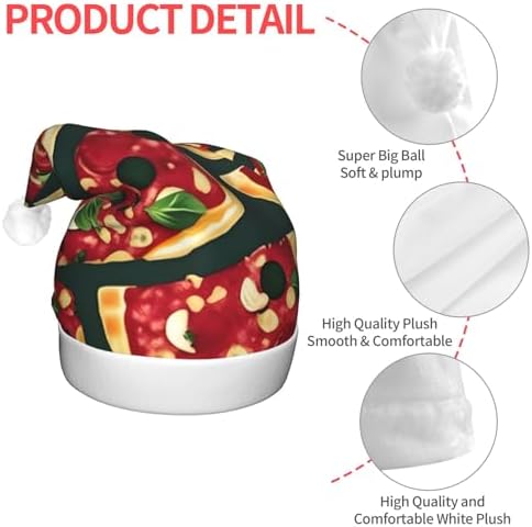QINZHENG LED Pizza Santa Hat Christmas Decoration