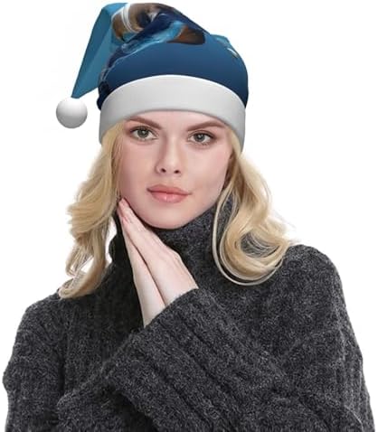 Unique 3D Dolphin Print Santa Hat Plush