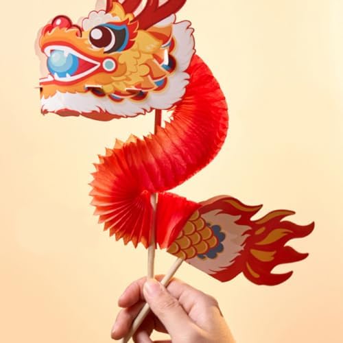 Vaguelly 1Set Paper Dragon Craft Kit for Kids