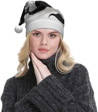 Dark Mermaid 04 Print Christmas Santa Hat Plush for Adults