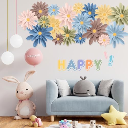 MotiMind 18 Pcs 3D Fiesta Floral Bulletin Board Decor