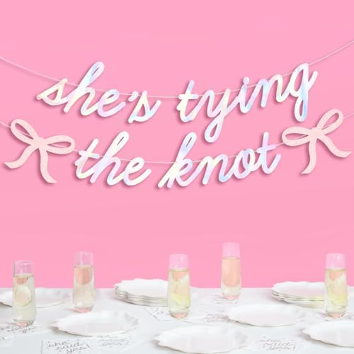 XO Fetti Shes Tying the Knot Banner - Iridescent Foil 45 Ft