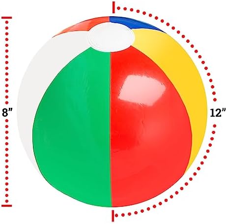 12 Rainbow Colored Inflatable Beach Balls 12 Pack