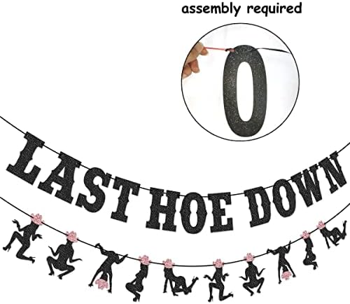 Wulagogo Last Hoedown Western Cowgirl Bachelorette Banner Black 7x6