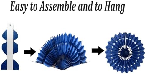 Orange Paper Honeycomb Fans Decor Kit 12pcs