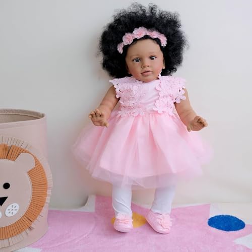 RXDOLL Realistic 26 Inch Black Girl Baby Doll