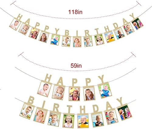 Golden Happy Birthday Photo Banner for Kids and Adults