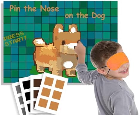 Pixel Party Favors with Pin the Tail Game Set