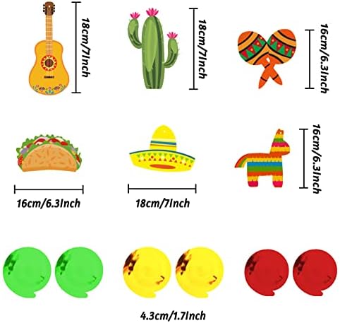 Fiesta Birthday Decor Set with Balloons and Pompoms