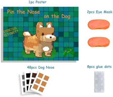 Pixel Party Favors with Pin the Tail Game Set