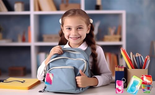 10 Pack Bulk Books Backpack Keychain Fidget Toy