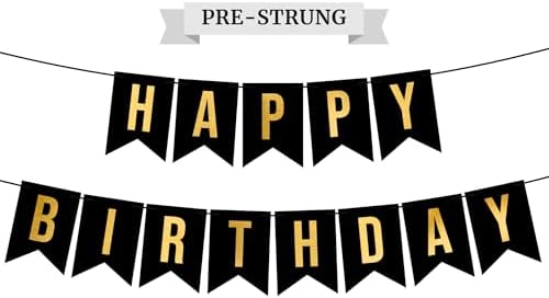 Pre-Strung Happy Birthday Banner - No DIY Required
