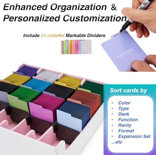Venssu 4 Row Card Storage Box for 3000 Trading Cards