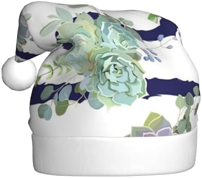QINZHENG Personalized Striped Succulents Santa Hat