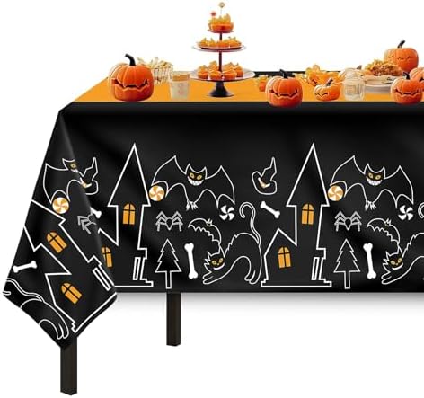 Childom 3 Pack Halloween Tablecloths 54x108 Inches