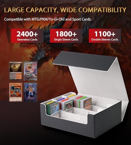 NEWLOOP Trading Card Storage Box with 12 Dividers