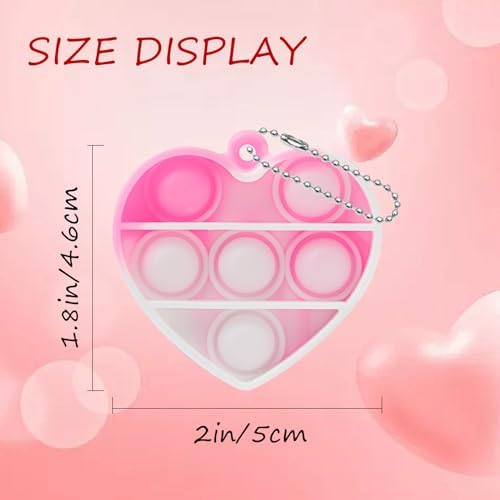 36Pcs Pop Bubble Fidget Toys Rainbow Keychain for Kids Adults