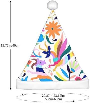 QINZHENG Personalized Santa Hat with Mexican Otomi Animals Print 1